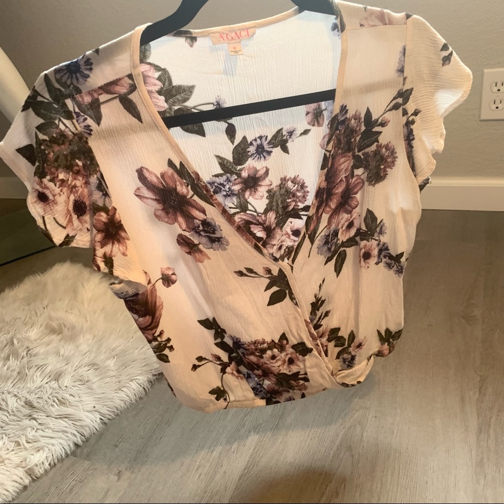 💰💰Agaci Floral print BoHo blouse top size S